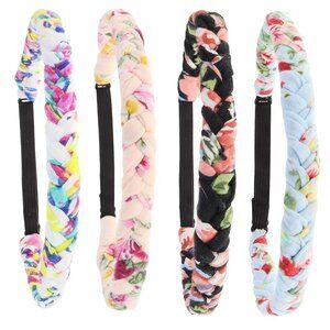 Floral Braided Headbands for Girls Women Kids Adjustable Cotton Hair Accessories